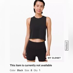 Lululemon size 8 black crop